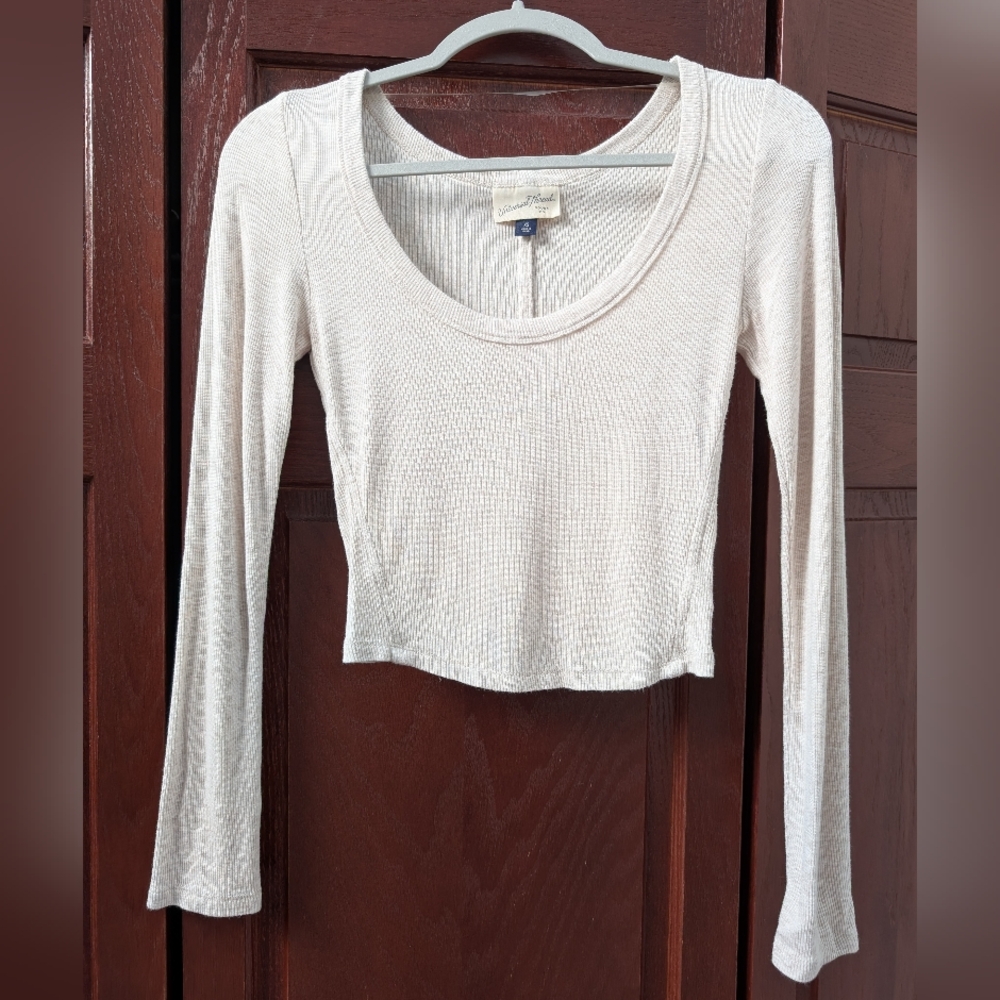 Women's Universal Thread Ribbed Long Sleeve Top